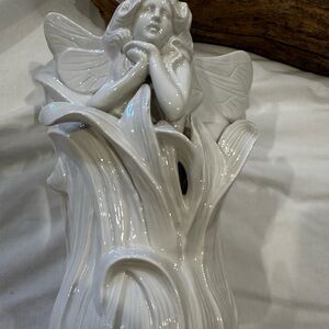 Vintage Fitz and Floyd Fairy Art Nouveau Style 3D Angel Vase Planter 8.5